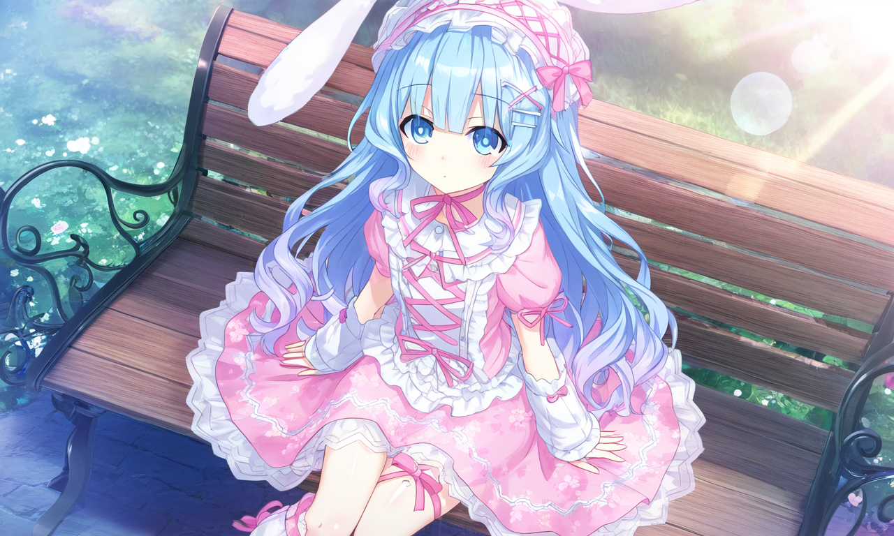 1girl, yoshino (date a live), blue eyes, long hair, hime cut, blue hair, {short  s-928810251