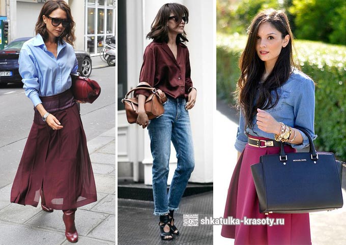 С чем сочетается бордовый цвет в одежде женщин и мужчин. Фото (fashiontarget.ru - современные тренды женской моды) С чем сочетается бордовый цвет в одежде женщин и мужчин. Фото