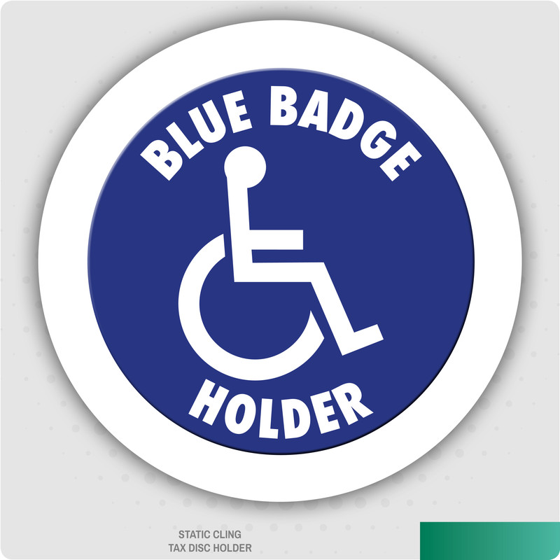 Blue Badge Holder Tax Disc Static Cling Disabled Car Vehicle Tax Disc