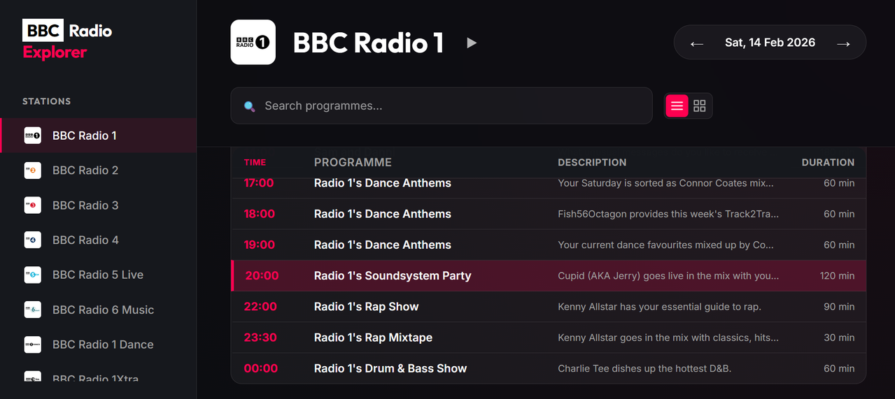 BBCRadio Explorer desktop