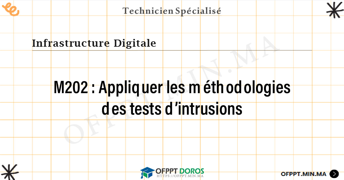 Sommaire détaillé du cours Appliquer les méthodologies des tests d’intrusions M202 OFPPT - Structure du module