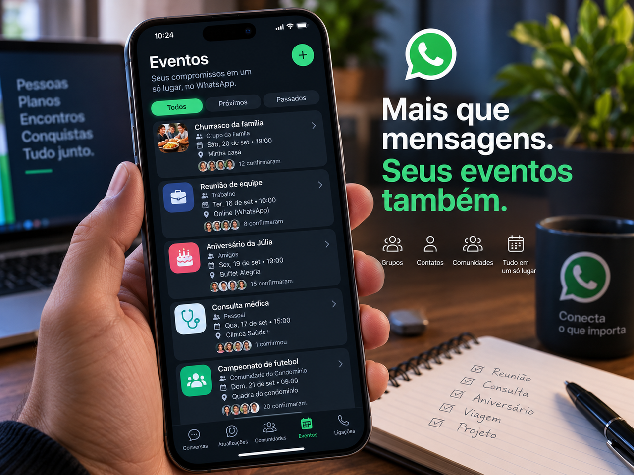 WhatsApp prepara uma central de eventos e quer virar também a agenda dos seus grupos