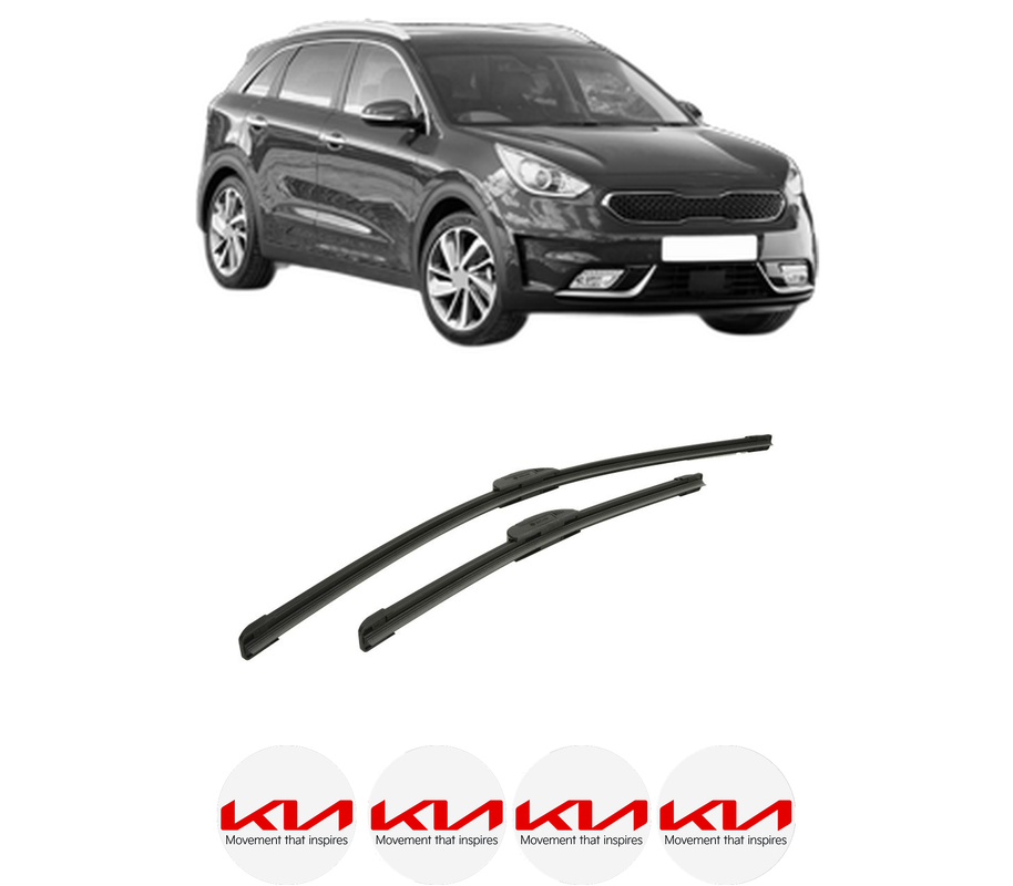 Set stergatoare auto KIA NIRO I (DE) din 2016-2022, pentru parbriz auto, 2 bucati, Bosch Aerotwin Retrofit, din cauciuc siliconat rezistent, 4 Stickere Auto KIA