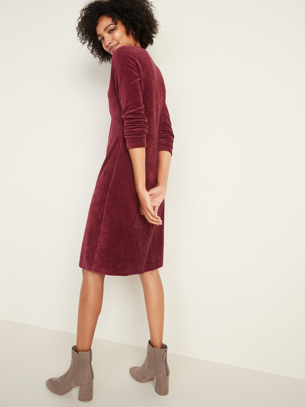 old-navy-Maroon-Jive-Semi-fitted-Rib-knit-Midi-Dress-For-Women 2 (1)