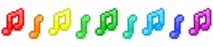 png of a rainbow music note divider