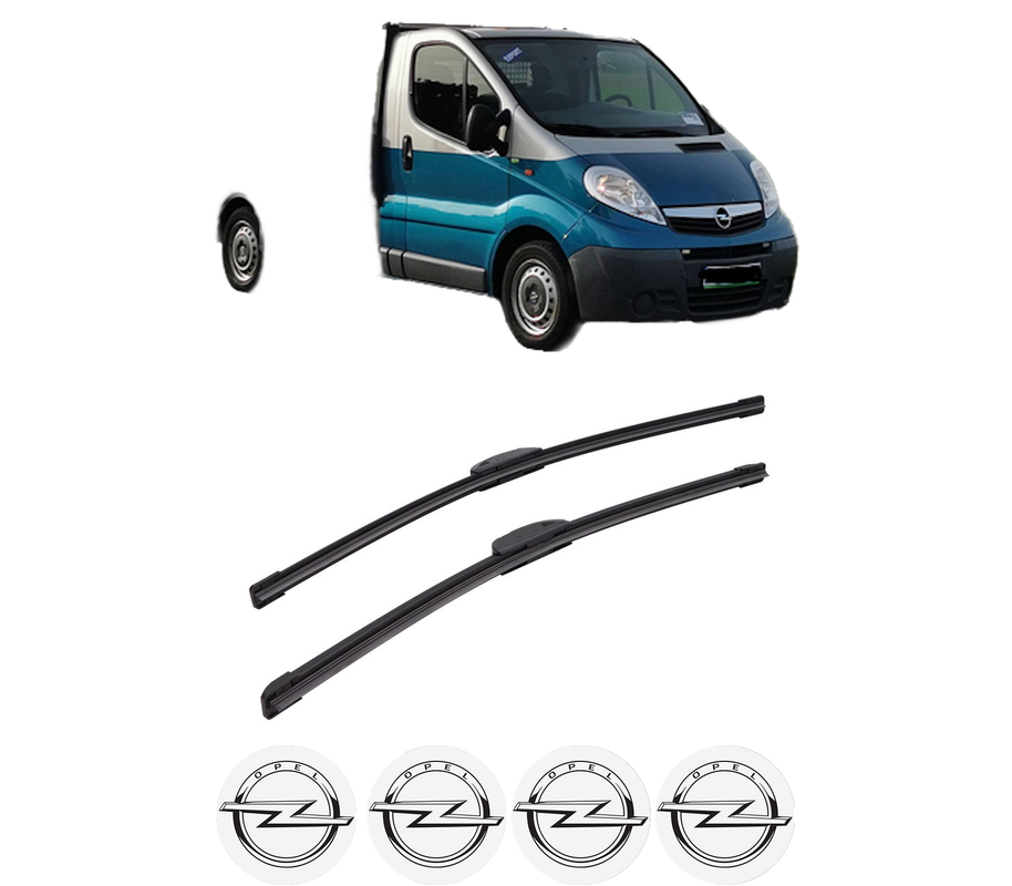 Set stergatoare auto OPEL VIVARO A Platform/Chassis (X83) din 2001-2014, pentru parbriz auto, 2 bucati, Bosch Aerotwin Retrofit, din cauciuc siliconat rezistent, 4 Stickere Auto OPEL