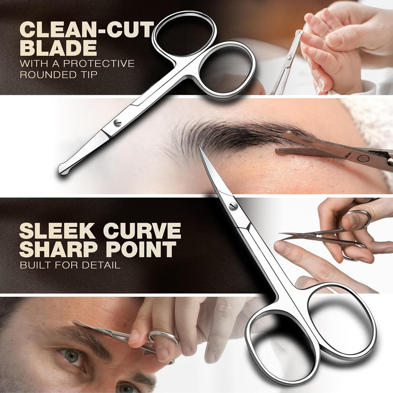MELWEY Pack of 2 Rounded and Curved Tip Scissors
