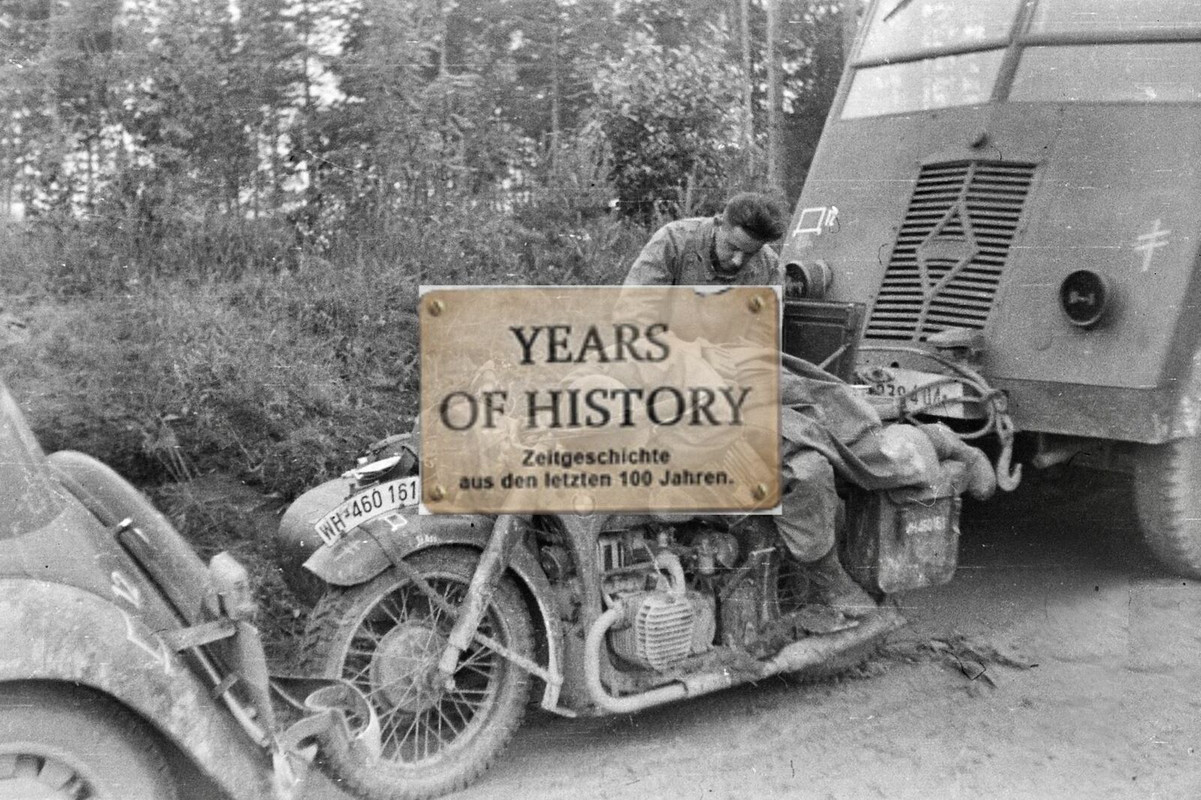 Foto kein Zeitgenössisches Original Motorrad Krad Beute Fahrzeuge Frankreich