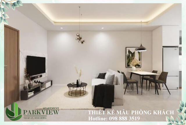 Thiết kế mẫu phòng khách căn hộ 2 pn dự án  Park View Thuận An  Bình dương