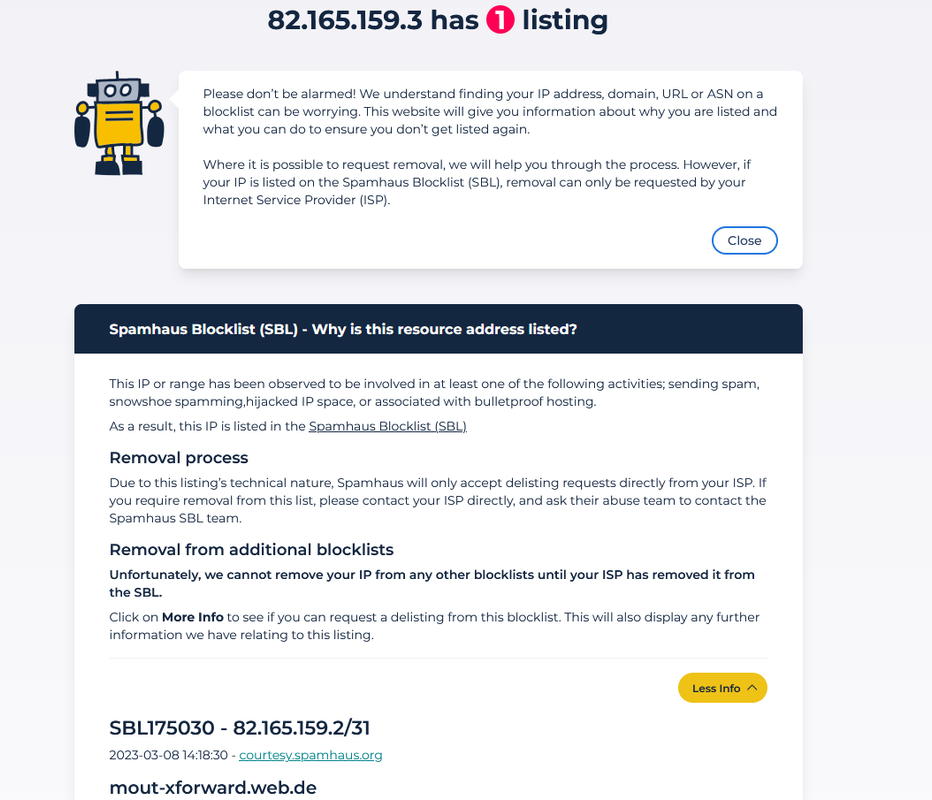 Web.de auf Spamhouse-Liste Web.de auf Spamhouse-Liste