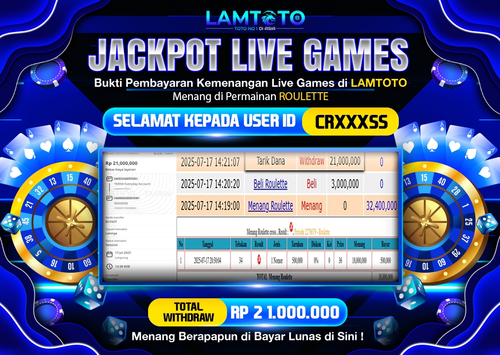 BUKTI JACKPOT LUNAS LAMTOTO