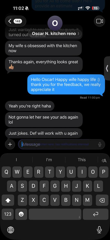 Client message screenshot