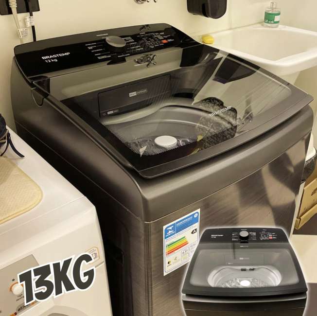 Lavadora de Roupas Brastemp 13kg Cesto Inox – 12 Programas de Lavagem Platinum BWK13