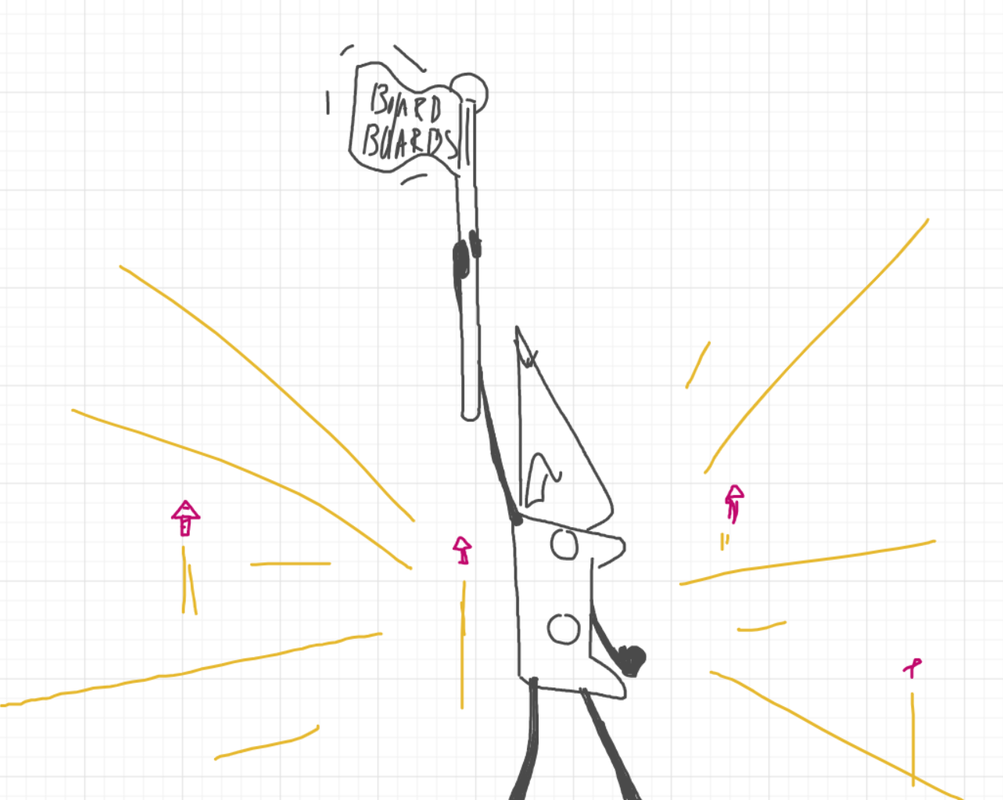 A panel from The Prime Number Few, episode eight of the Board Boards object show by Furretwalk/WalkingFurret.