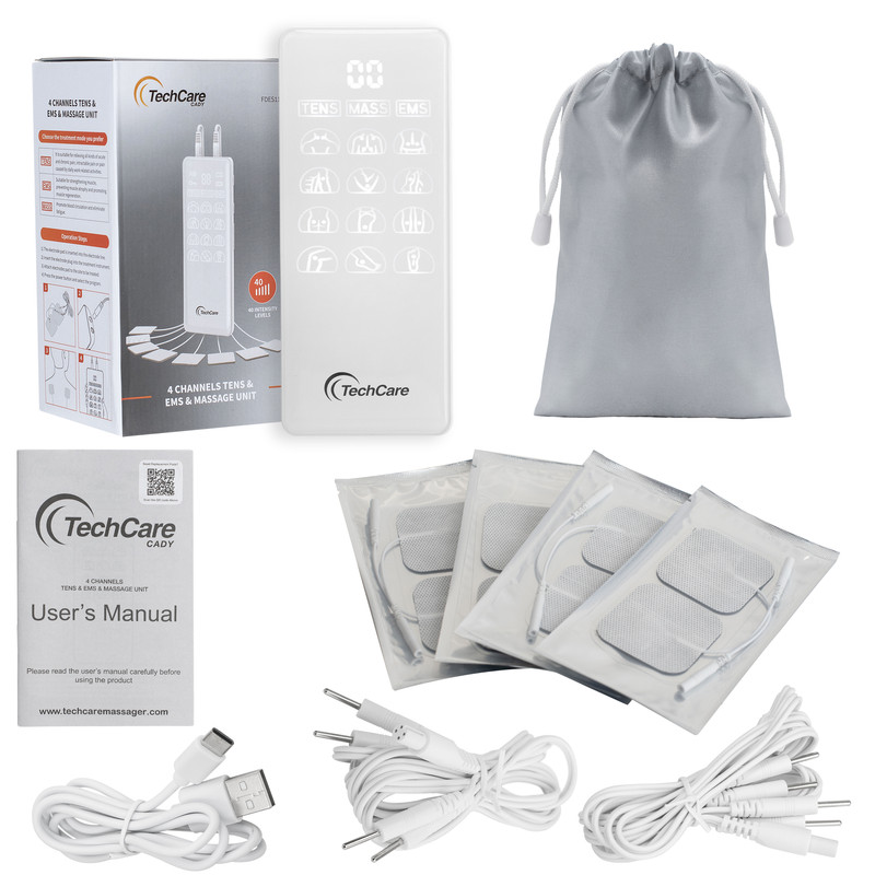 Buy Caresmith Revive Tens Machine for Physiotherapy, Dual Channels, 25  Modes & 50 Intensity Levels, Rechargeable Electric Massager Therapy Machine