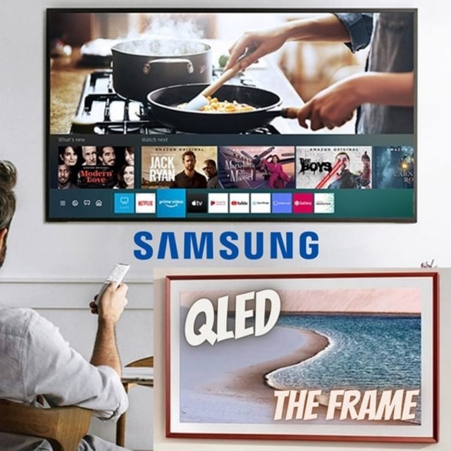 Samsung Smart Tv 55 ” Qled 4k The Frame 2021 55ls03a, Design Slim, Suporte De Parede Slim Incluso, Única Conexão.