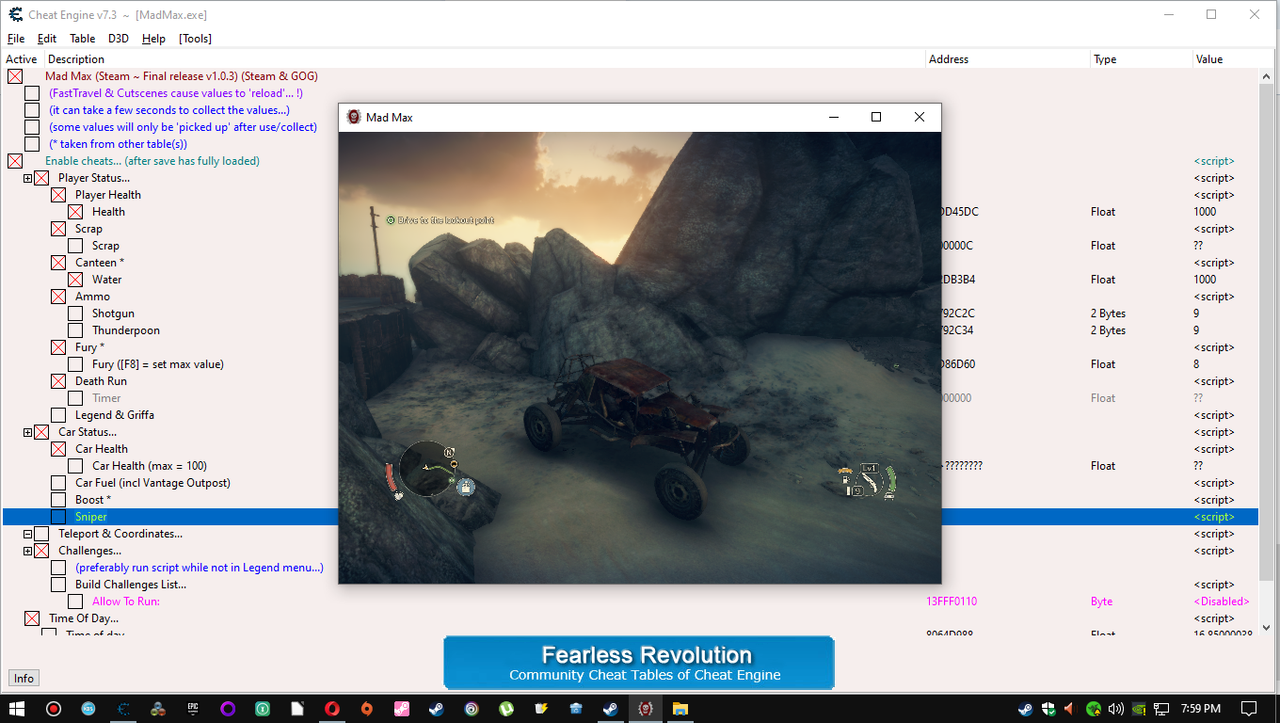 Mad Max (Steam v1.03) - Page 3 - FearLess Cheat Engine