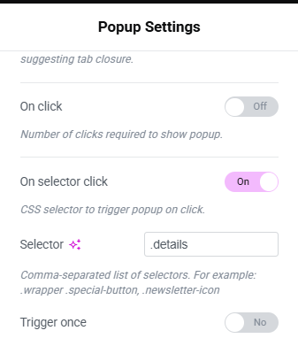 on select