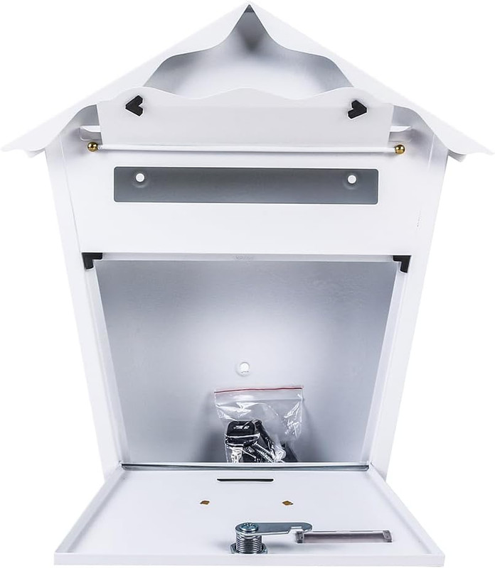Product Image New Large Outdoor Metal Post Box Postbox Lockable Letter Mail Wall Mounted Keys