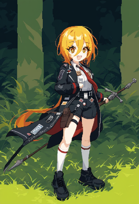 depth of field, 1girl, {{don quixote (limbus company)}}, {{{{pixel art}}}}, flat s-1250978560