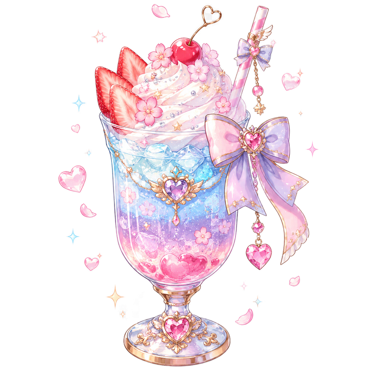 06 Magical pastel dessert drink with hearts 6
