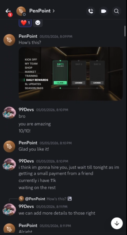 4 - Victim liked the test UI