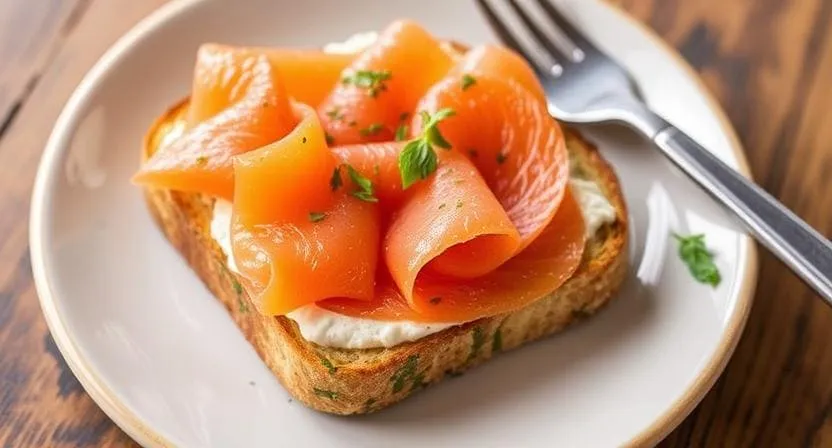 Тосты с лососем и сливочным сыром