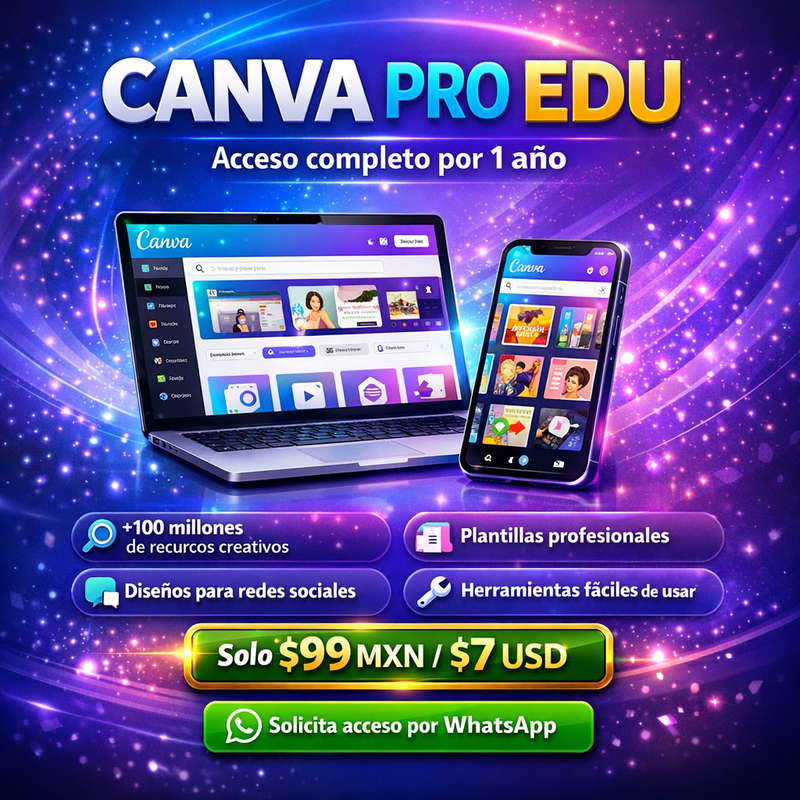 Obtén cuenta canva pro edu