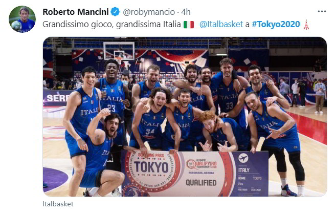 serbia italia tokyo 2020 tweet roberto mancini