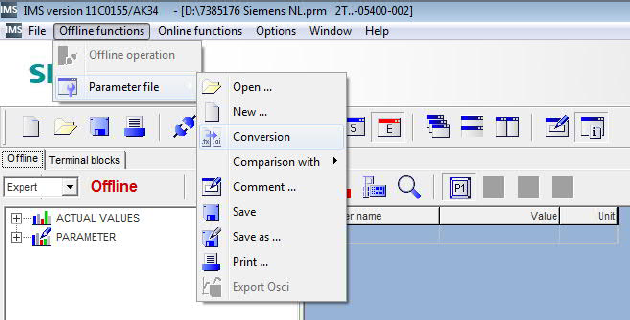Win-IMS LOHER Dynavert and SINAMICS G180 com software Win-IMS LOHER Dynavert and SINAMICS G180 com software
