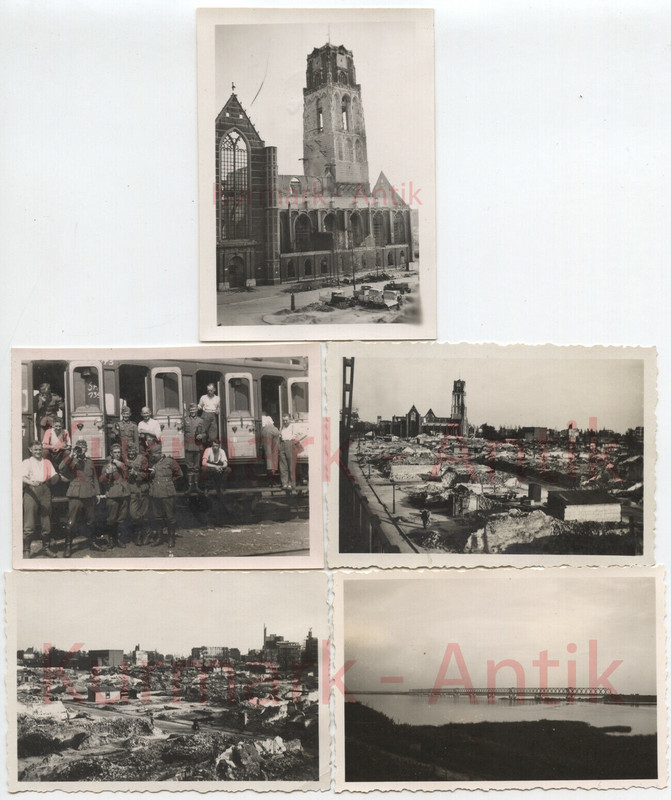 Fotos Wehrmacht Holland Rotterdam Brücke Waal Ruine Front combat