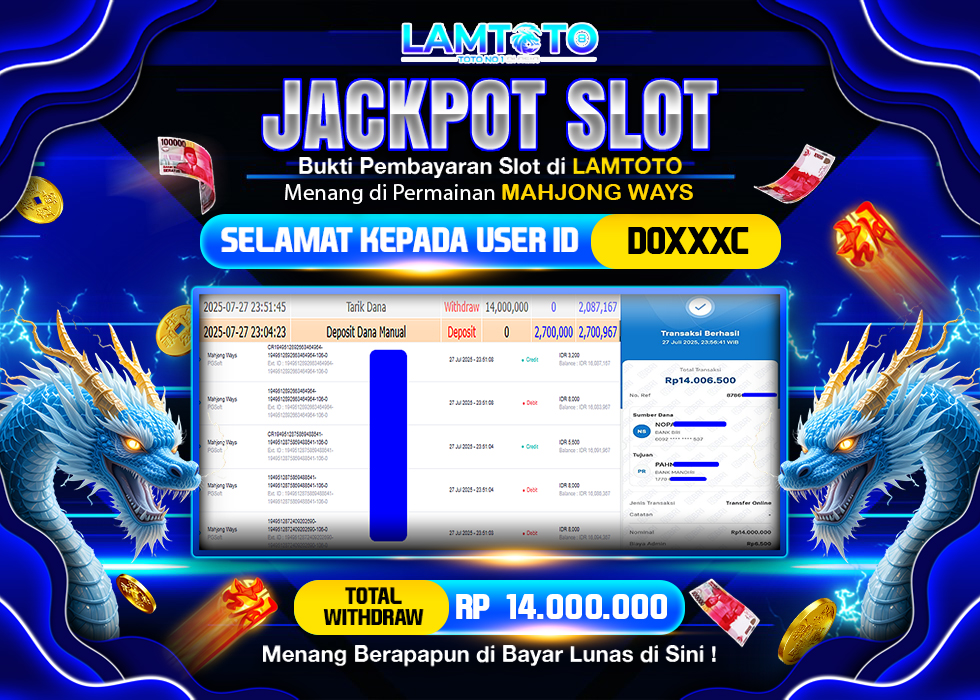 BUKTI JACKPOT LUNAS LAMTOTO