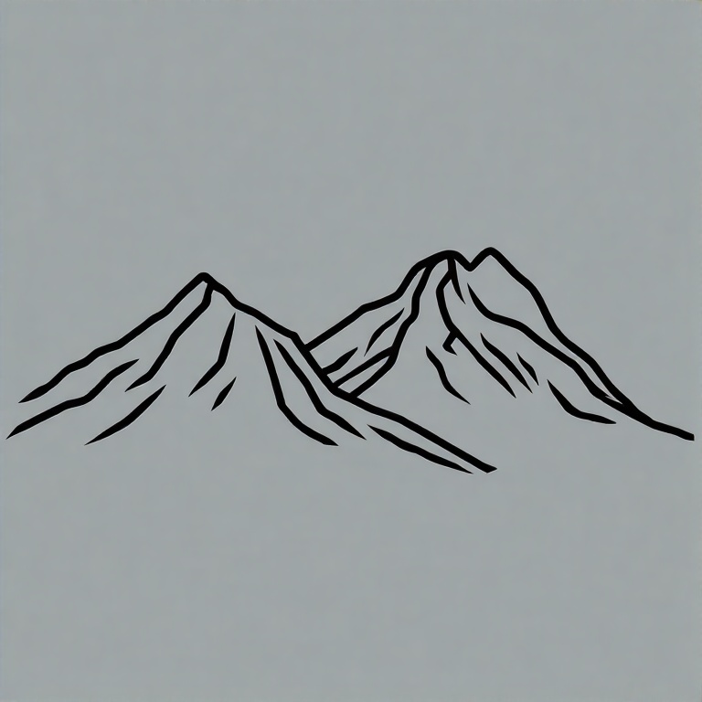 Two-stylized-mountains-outline-7