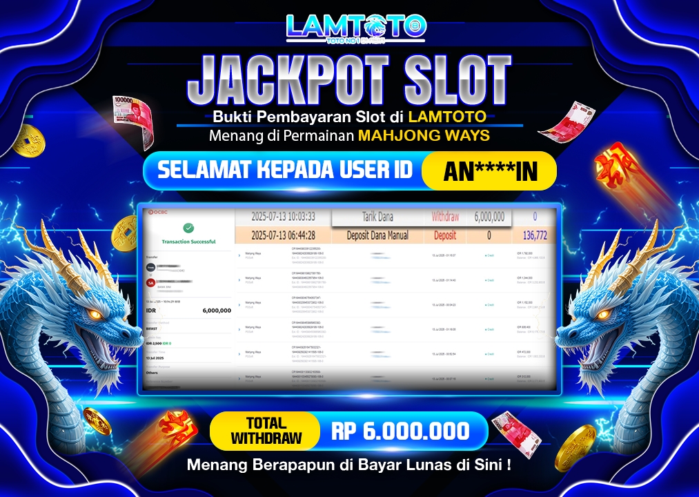 BUKTI JACKPOT LUNAS LAMTOTO