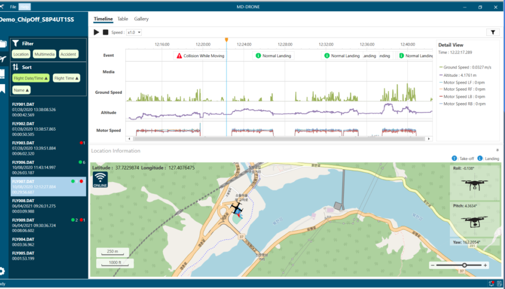 MD-DRONE 3D flight path visualization