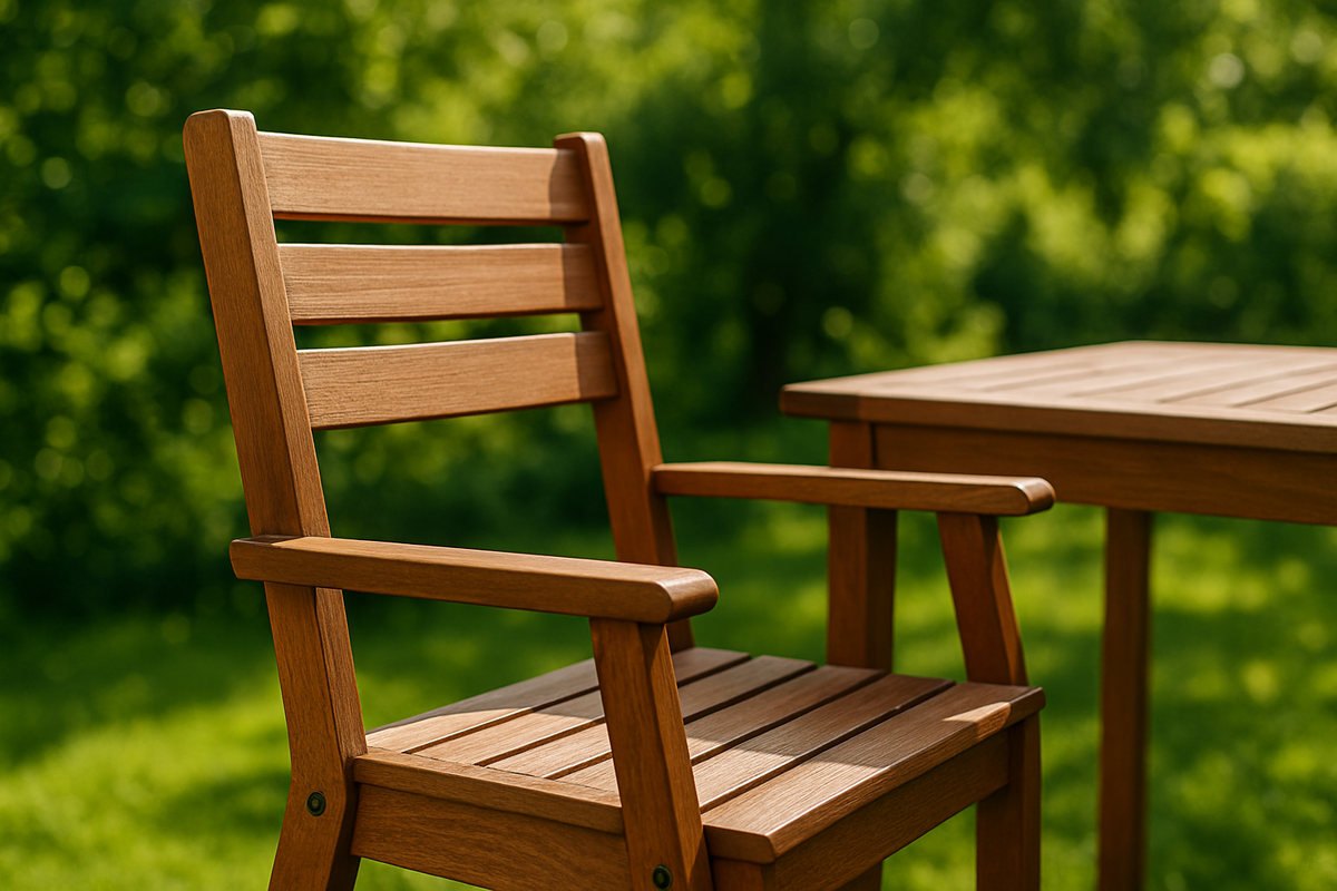 krupnyy-plan-derevyannoy-mebeli-na-fone-zelyonogo-sada-naturalnyy-material-v-prirodnoy-srede