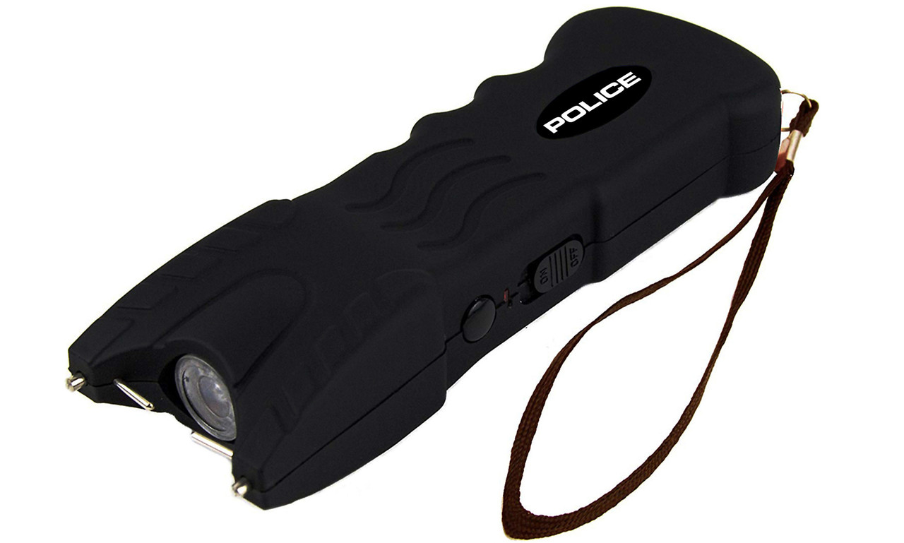 POLICE Stun Gun 916 550 BV Black Heavy Duty Rechargeable LED Flashlight