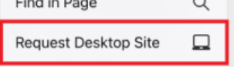 Screenshot showing the location of 'Desktop Mode' in Firefox.
