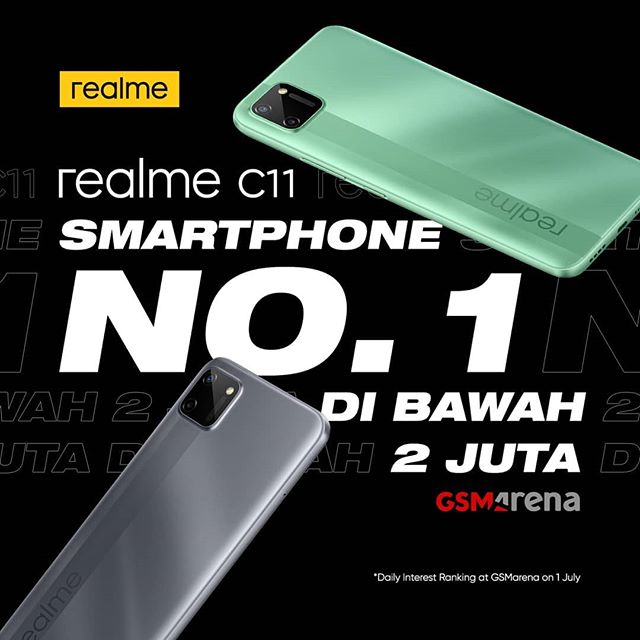 Smartphone terbaru Realme C11 dilengkapi dengan kapasitas baterai 5000mAh.