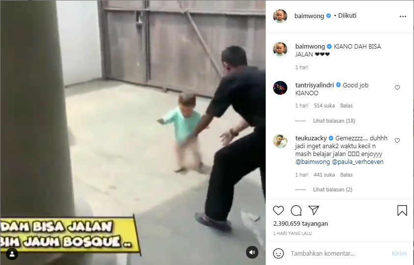 Kiano Tiger Wong sudah bisa berjalan