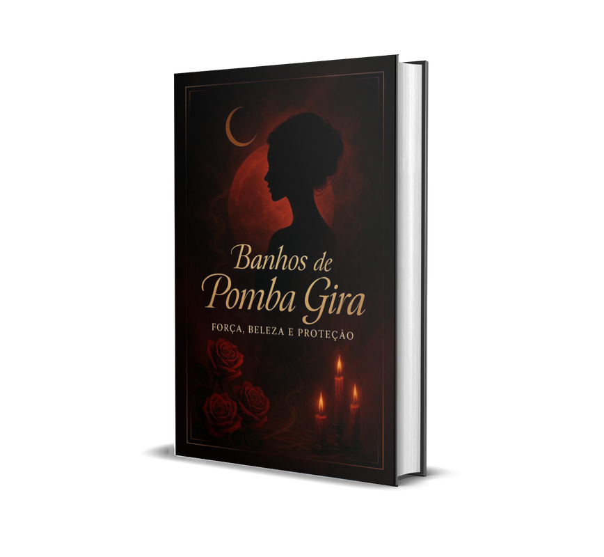 Mockup do e-book Banhos de Pomba Gira