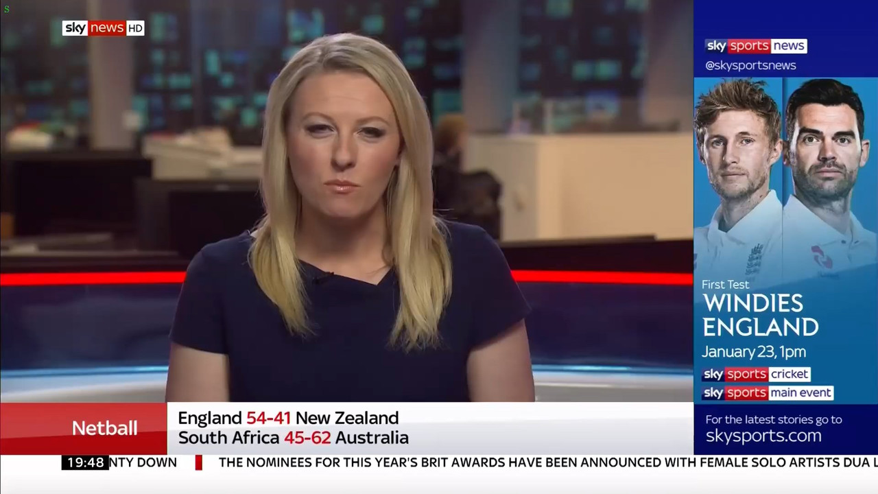 13 January - 19.30.00 - Sportsline. Sky News presents the news a