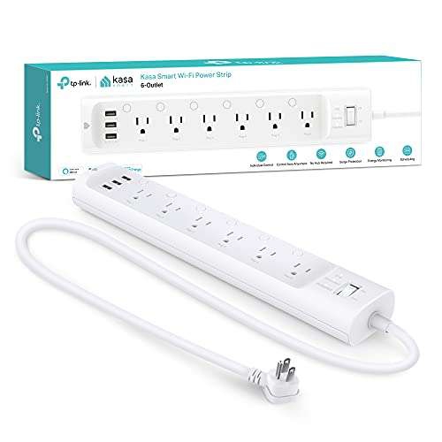 Amazon: Kasa Smart Plug by TP-Link - Enchufe Tira de electricidad inteligente, 6 contactos 
