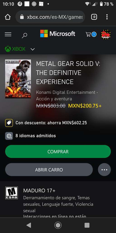 XBOX - METAL GEAR SOLID V : THE DEFINITIVE EXPERIENCE 