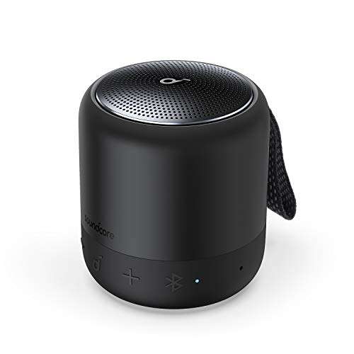 Amazon: Soundcore Anker Mini 3 Altavoz Bluetooth, tecnología BassUp y PartyCast, USB-C, Impermeable IPX7 
