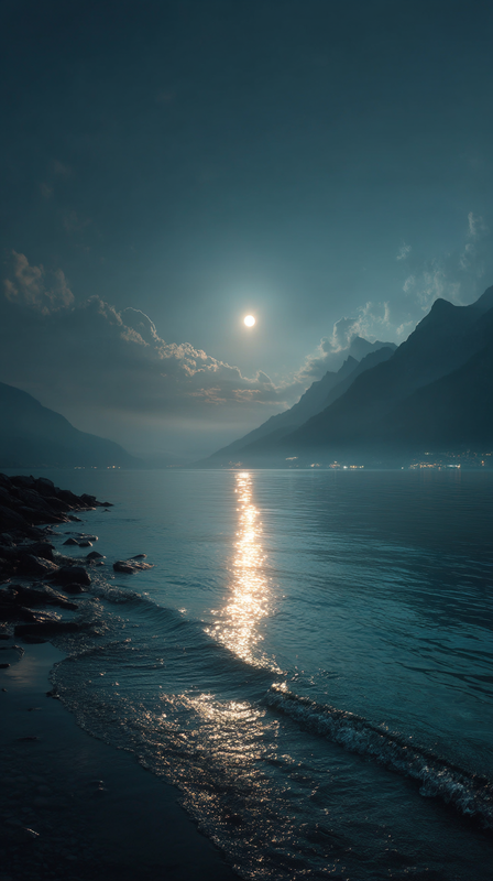 alonr29_a_calm_mountain_lake_at_night_small_moon_high_in_the_sk_70c8343a-eb9c-4c09-9ff7-376919bcd4bb
