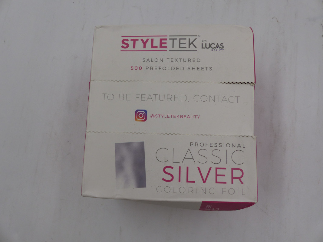 STYLE TEK SALON TEXTURED PROFESSIONAL CLASSIC SILVER COLORING FOIL 500 SHEETS