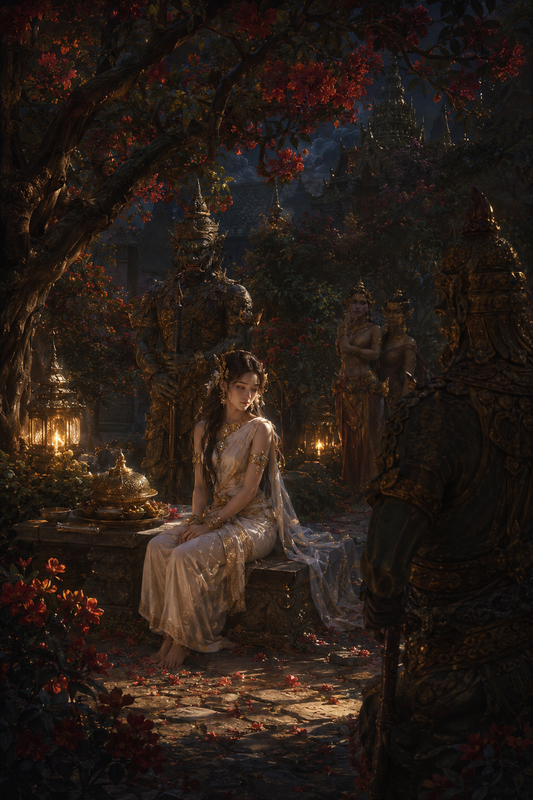 สีดาในสวนอโศกมียักษ์คุม