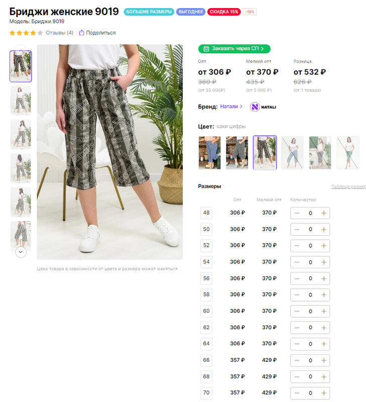 2024-04-03 20-38-06 Бриджи женские 9019 цвет джинс купить в интернет-магазине Натали - Google Chrome