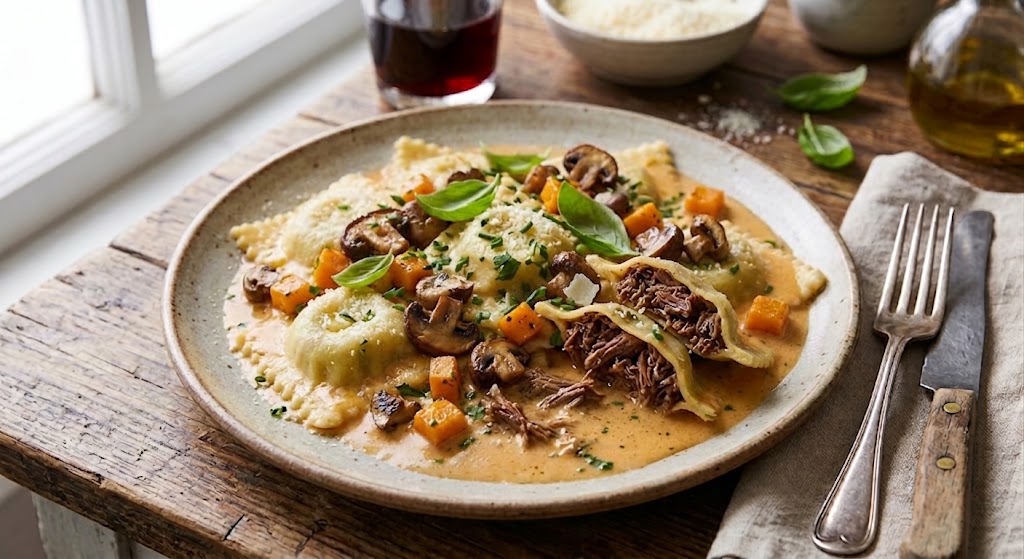 Ravioli Grande Relleno De Rabo De Toro